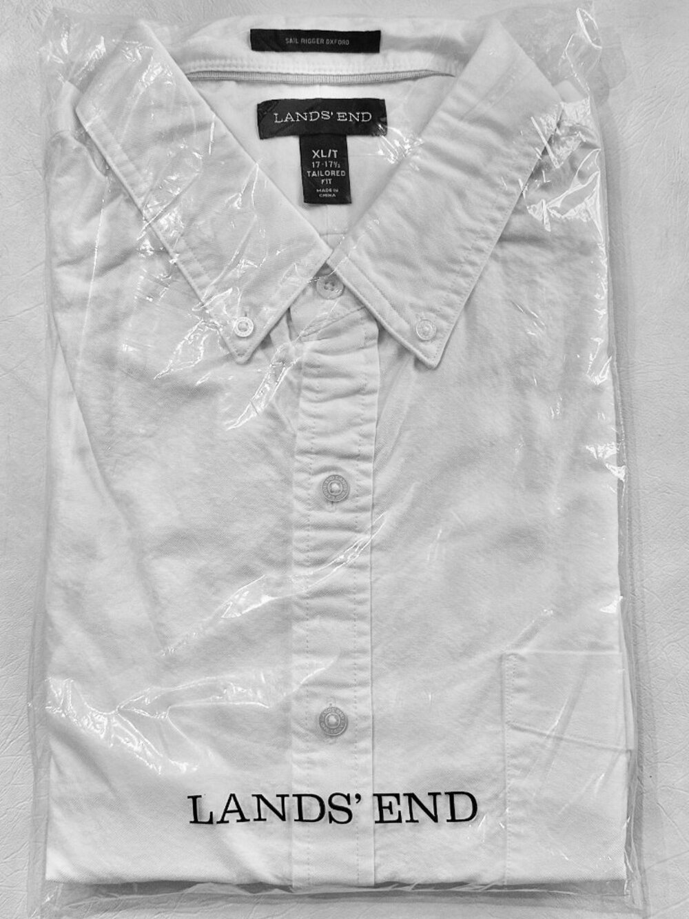 Lands' End Men's White Cotton Button Shirts XL/T NWT, Two available